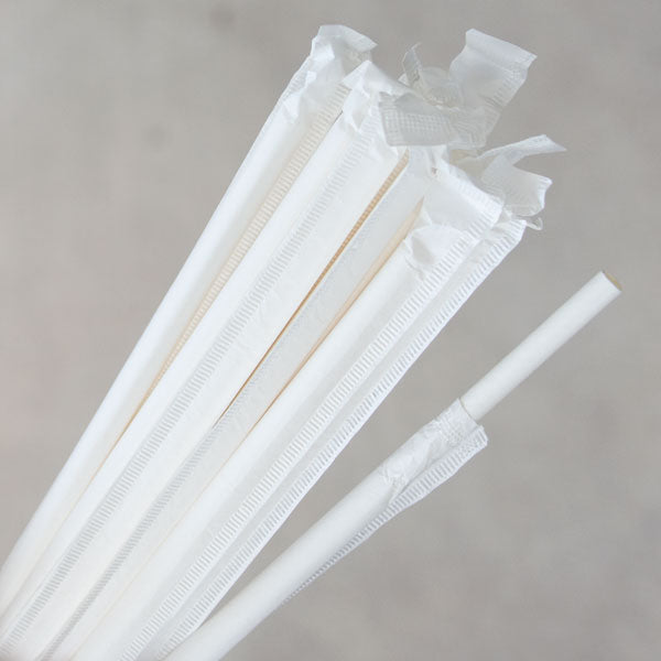 ECO STRAWS - REGULAR PAPER WRAPPED - 3 PLY - WHITE