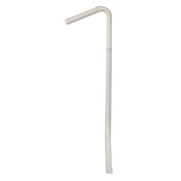 ECO STRAW - FLEXI PAPER STRAW - PAPER WRAPPED - 3 PLY - WHITE