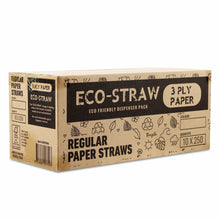 Load image into Gallery viewer, ECO STRAW - REGULAR - PAPER STRAW - 3 PLY - ORANGE STRIPE
