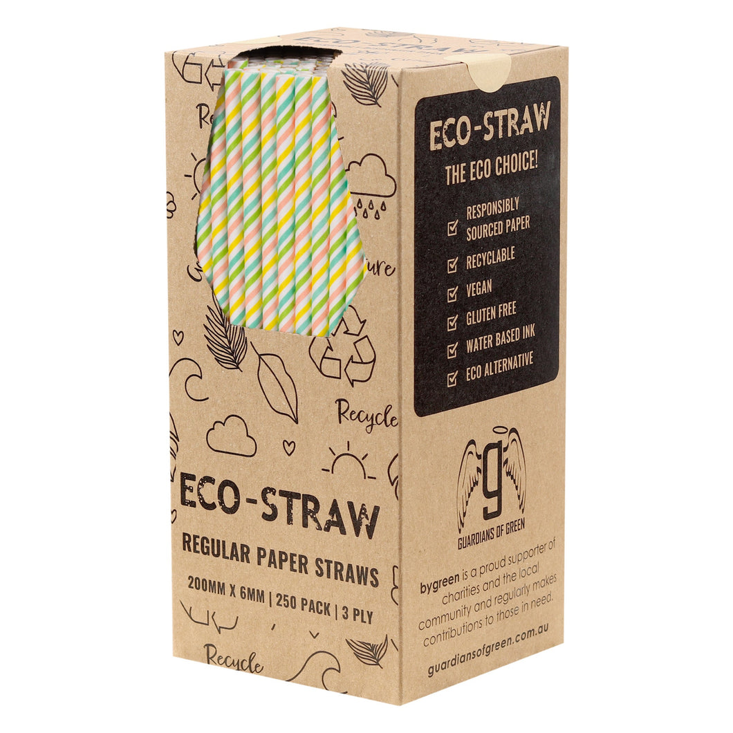 ECO STRAW - REGULAR - PAPER STRAW - 3 PLY - RAINBOW PRINT