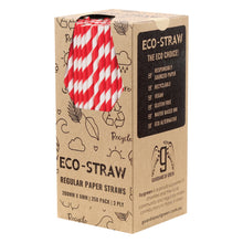 Load image into Gallery viewer, ECO STRAW - REGULAR - PAPER STRAW - 3 PLY - RED STRIPE
