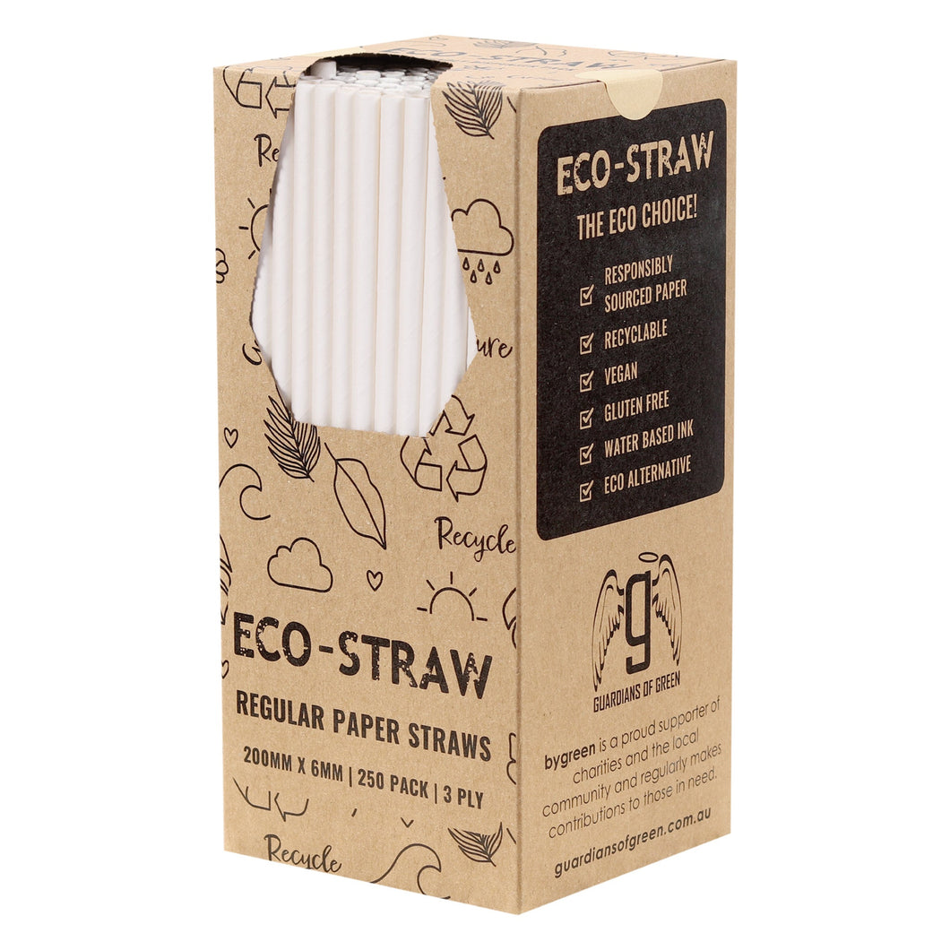 ECO STRAW - REGULAR - PAPER STRAW - 3 PLY - WHITE