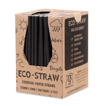 Load image into Gallery viewer, ECO STRAW - COCKTAIL - PAPER STRAW - 3 PLY - BLACK
