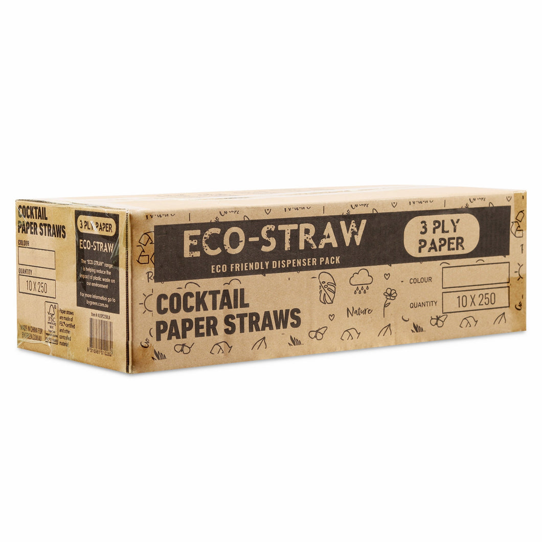 ECO STRAW - COCKTAIL - PAPER STRAW - 3 PLY - BLACK