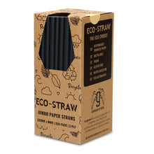 Load image into Gallery viewer, ECO STRAW - JUMBO - PAPER STRAW - 3 PLY - BLACK
