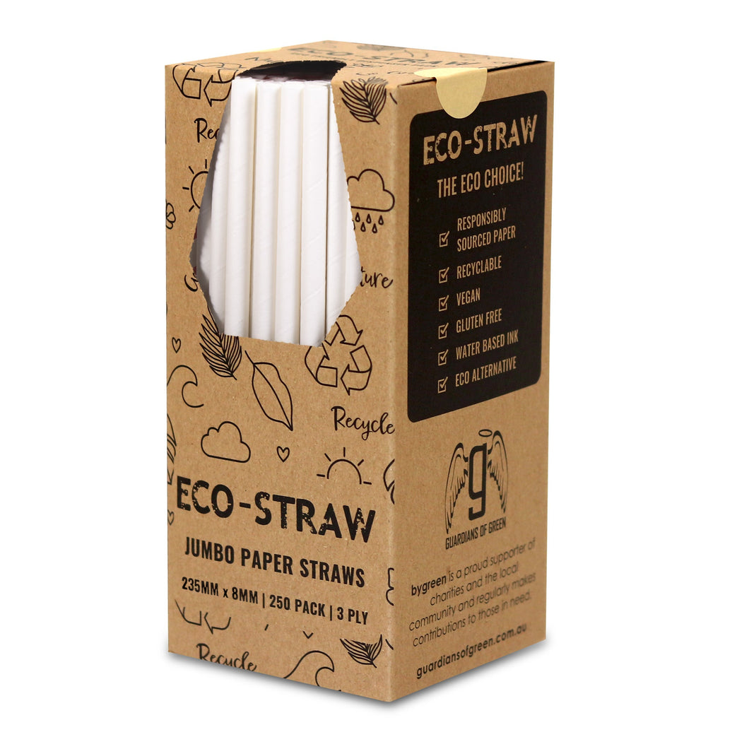 ECO STRAW - JUMBO - PAPER STRAW - 3 PLY - WHITE