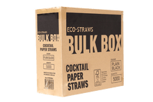 Load image into Gallery viewer, ECO STRAW - COCKTAIL PAPER STRAW - BULK BOX - 3 PLY - BLACK
