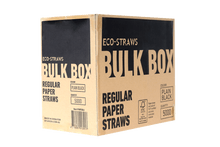 Load image into Gallery viewer, ECO STRAWS - REGULAR - PAPER STRAW - BULK BOX - 3 PLY - BLACK
