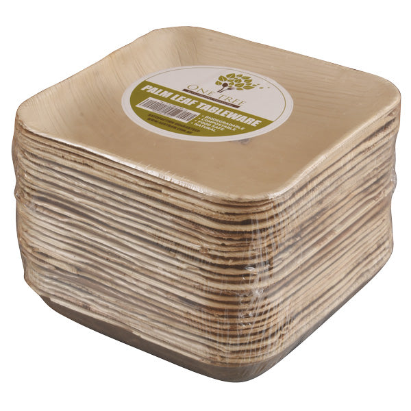 ONE TREE - PALM LEAF - SQUARE BOWLS - 180MM - 25 PACK