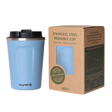 Load image into Gallery viewer, GO GREEN - REUSABLE SURF BLUE COFFEE CUP - 380ML
