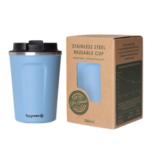 Load image into Gallery viewer, GO GREEN - REUSABLE OLIVE GREEN COFFEE CUP - 380ML
