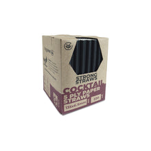 Load image into Gallery viewer, STRONG STRAWS - 5 PLY COCKTAIL PAPER STRAW - BLACK
