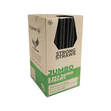 Load image into Gallery viewer, STRONG STRAWS - 5 PLY JUMBO PAPER STRAW - BLACK
