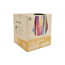 Load image into Gallery viewer, STRONG STRAWS - 5 PLY JUMBO COCKTAIL PAPER STRAW - MIXED COLOURS
