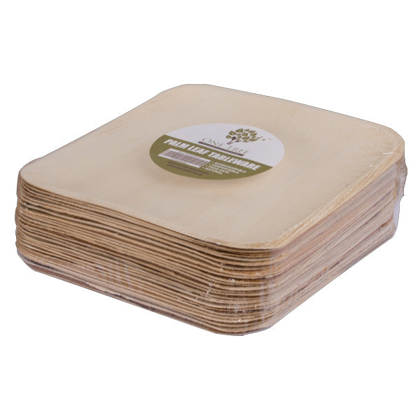 ONE TREE - PALM LEAF - SQUARE PLATE - 250MM - 25 PACK